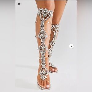 Fashion Nova Crystal Embellished Sandals